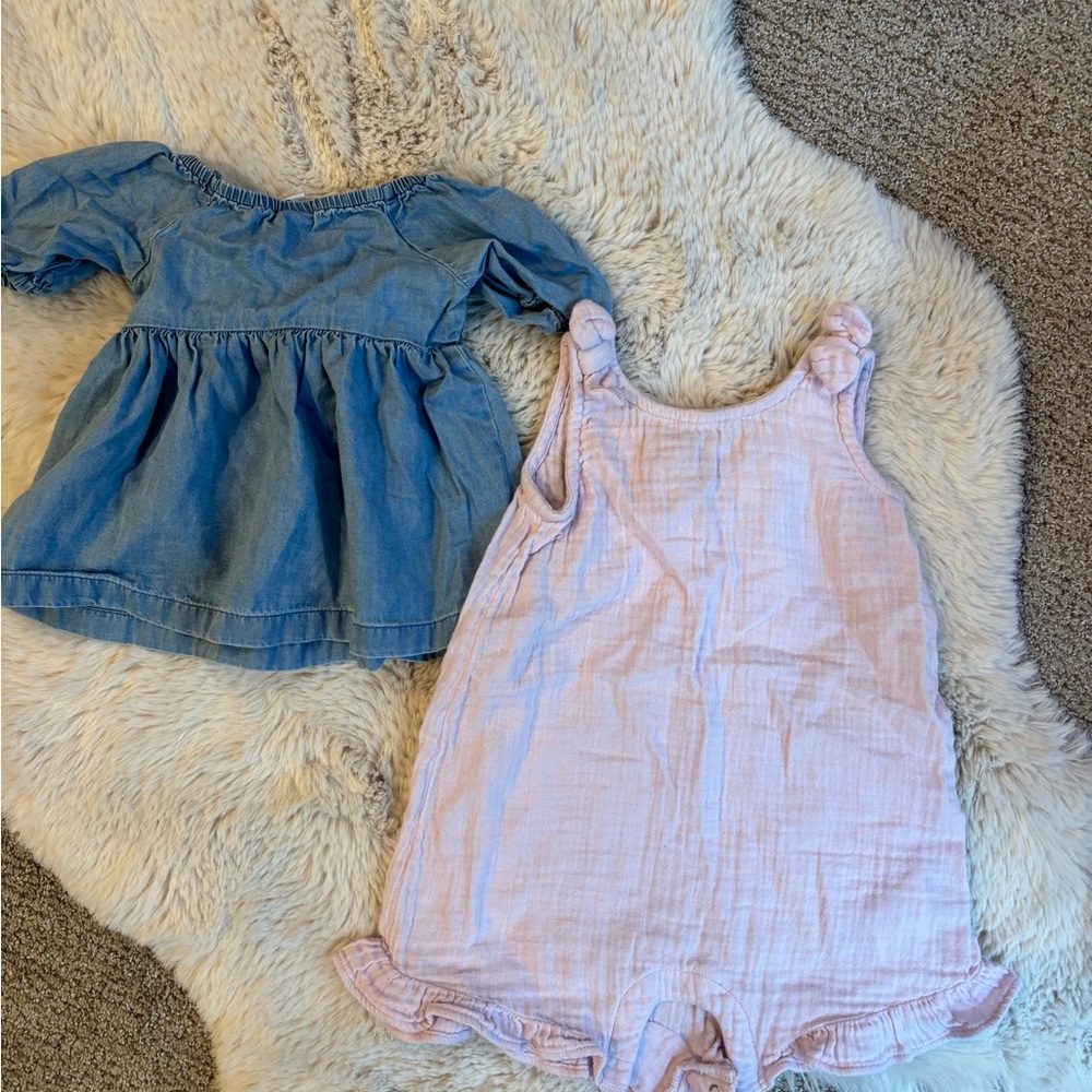 Baby Gap 6-12 month (peplum top and lilac romper)